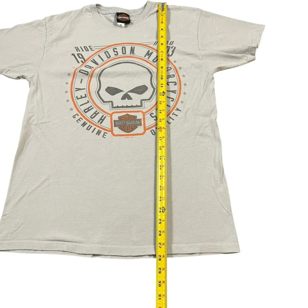 Harley Davidson Double Side  T-Shirt M Medium Lynchburg‎ TN Gray Skull - Picture 5 of 7